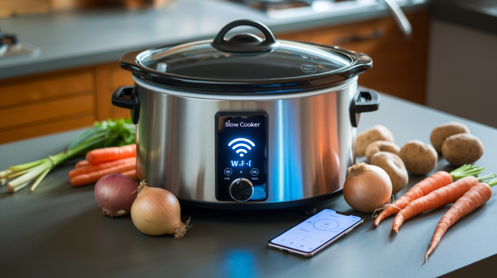 High-tech smart slow cooker with Wi-Fi connectivity and smartphone control